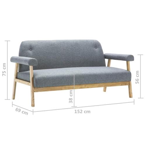 Trepersoners sofa i stof lysegrå