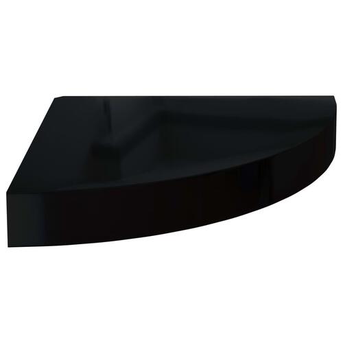 Hjørnehylder 2 stk. 25x25x3,8 cm MDF sort højglans
