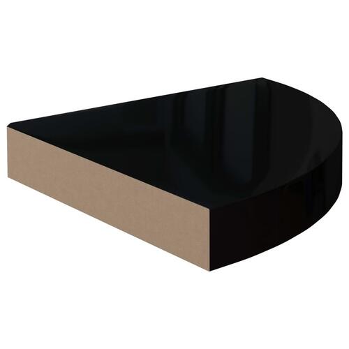 Hjørnehylder 2 stk. 25x25x3,8 cm MDF sort højglans