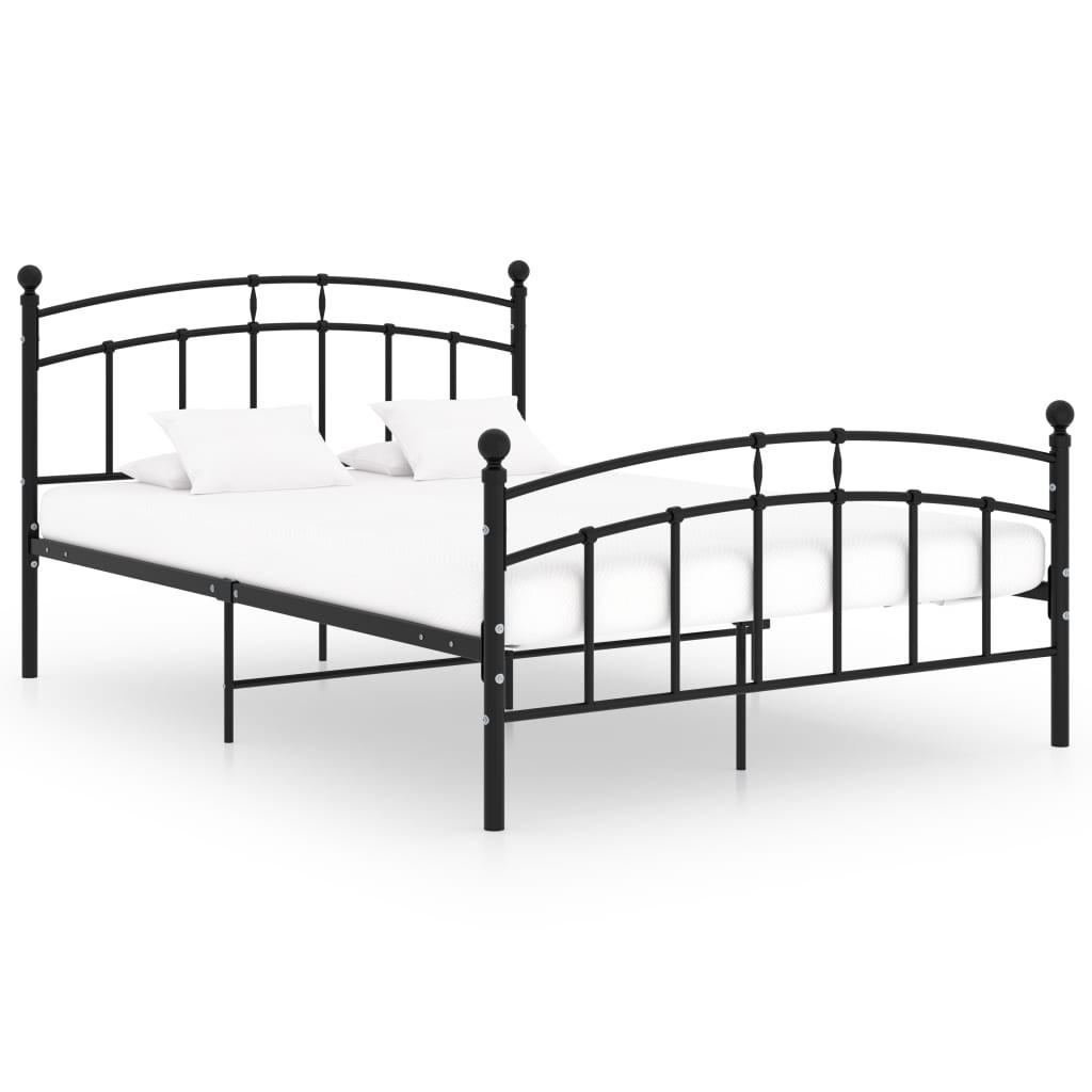 Sengestel 200x200 cm metal sort