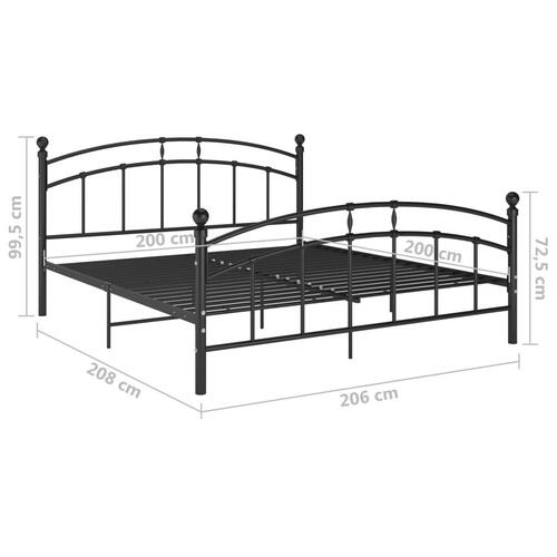 Sengestel 200x200 cm metal sort