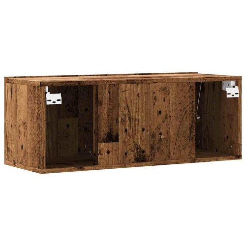 Væghængt tv-bord 80×30×30 cm i konstrueret træ - gammelt træ-look
