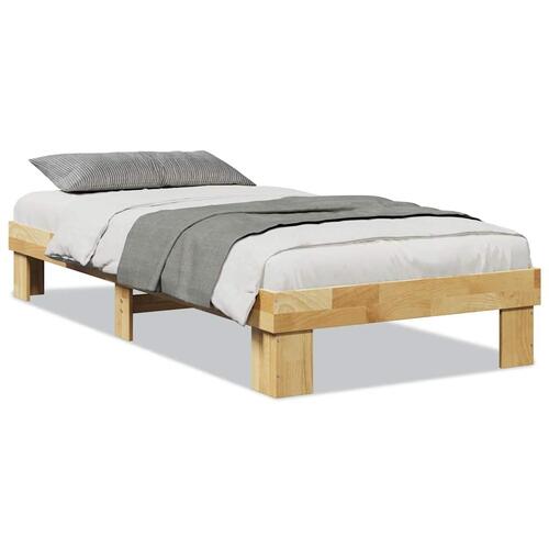 Sengeramme uden madras 90x200 cm Massivt træ Eg