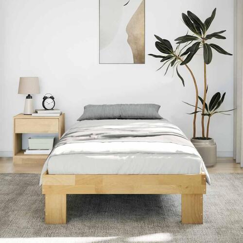 Sengeramme uden madras 90x200 cm Massivt træ Eg