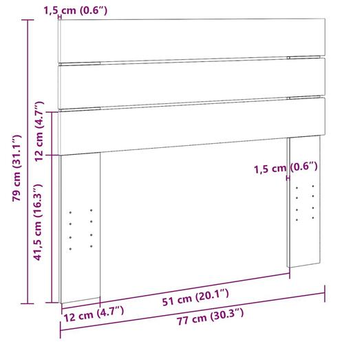 Hovedgærde 75 cm massivt træ eg