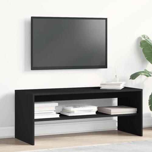 Tv-bord 100x40x40 cm konstrueret træ sort