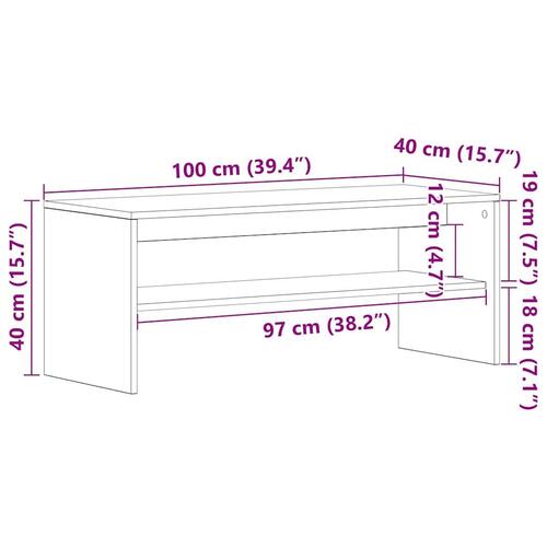 Tv-bord 100x40x40 cm konstrueret træ sort