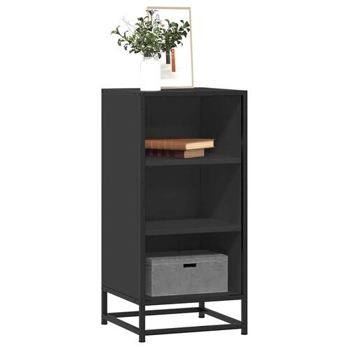 Skuffeskab 35,5x35x76 cm konstrueret træ og metal sort