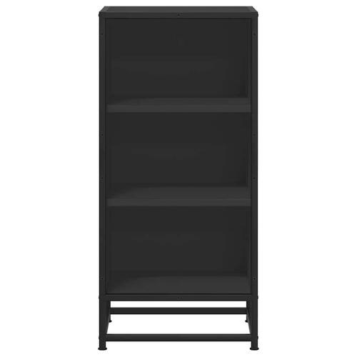 Skuffeskab 35,5x35x76 cm konstrueret træ og metal sort