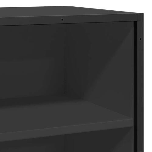 Skuffeskab 35,5x35x76 cm konstrueret træ og metal sort