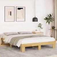 Sengeramme uden madras 150x200 cm Massivt træ Eg