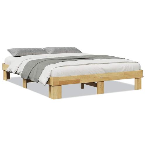 Sengeramme uden madras 150x200 cm Massivt træ Eg