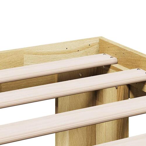 Sengeramme uden madras 150x200 cm Massivt træ Eg