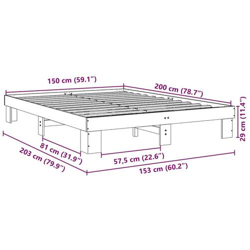 Sengeramme uden madras 150x200 cm Massivt træ Eg