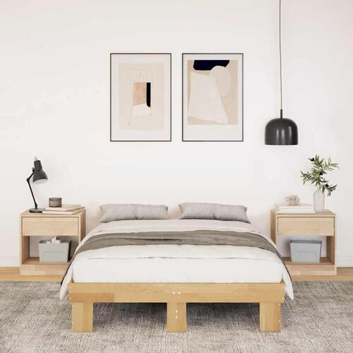 Sengeramme uden madras 120x200 cm Massivt træ Eg