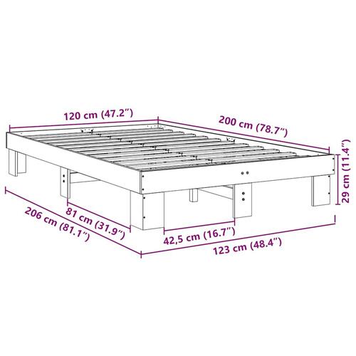 Sengeramme uden madras 120x200 cm Massivt træ Eg