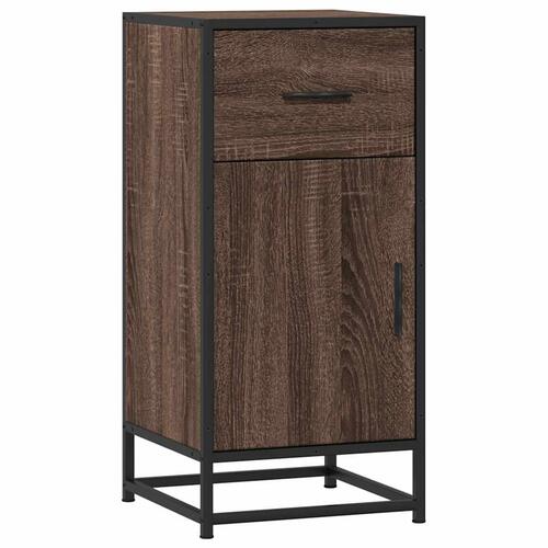 Skab 35,5x35x76 cm konstrueret træ og metal brun egetræsfarve
