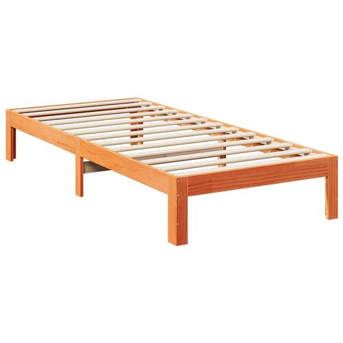 Sengeramme uden madras 80x200 cm massivt fyrretræ gyldenbrun