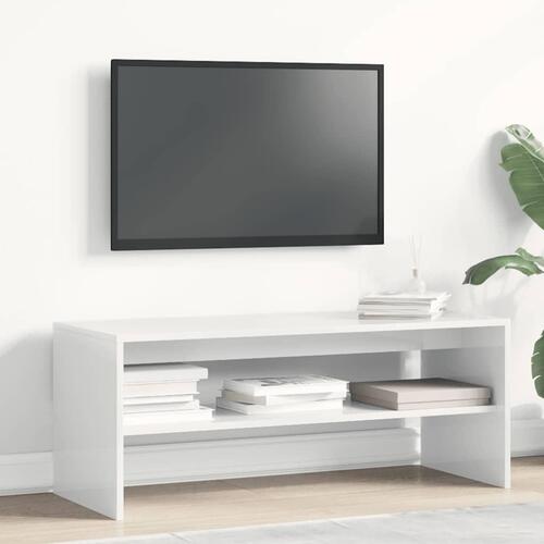 Tv-bord 100x40x40 cm konstrueret træ hvid højglans