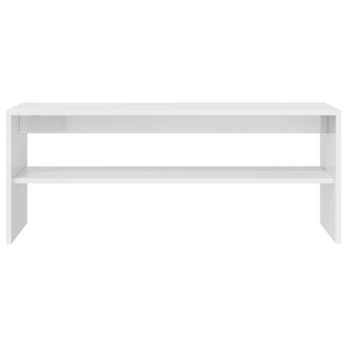 Tv-bord 100x40x40 cm konstrueret træ hvid højglans