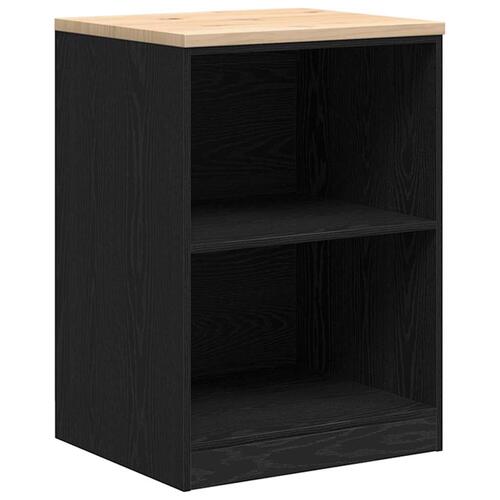 Garageopbevaringsskab Sort 60x51x85 cm Massivt træ Fyrretræ