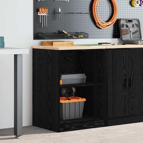 Garageopbevaringsskab Sort 60x51x85 cm Massivt træ Fyrretræ