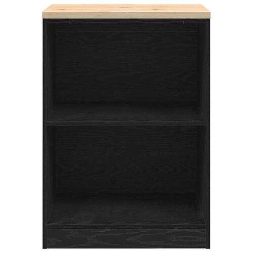 Garageopbevaringsskab Sort 60x51x85 cm Massivt træ Fyrretræ