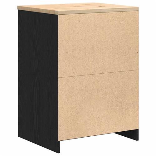 Garageopbevaringsskab Sort 60x51x85 cm Massivt træ Fyrretræ