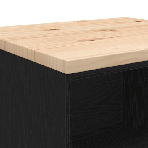 Garageopbevaringsskab Sort 60x51x85 cm Massivt træ Fyrretræ