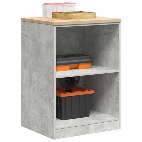Garageopbevaringsskab Beton Grå 60x51x85cm Massivt træ Fyrretræ