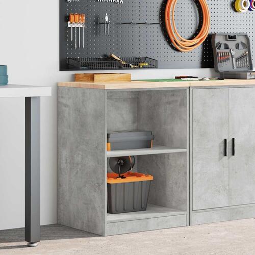 Garageopbevaringsskab Beton Grå 60x51x85cm Massivt træ Fyrretræ