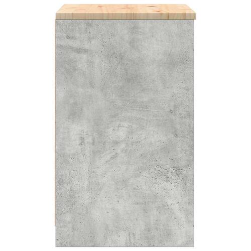 Garageopbevaringsskab Beton Grå 60x51x85cm Massivt træ Fyrretræ