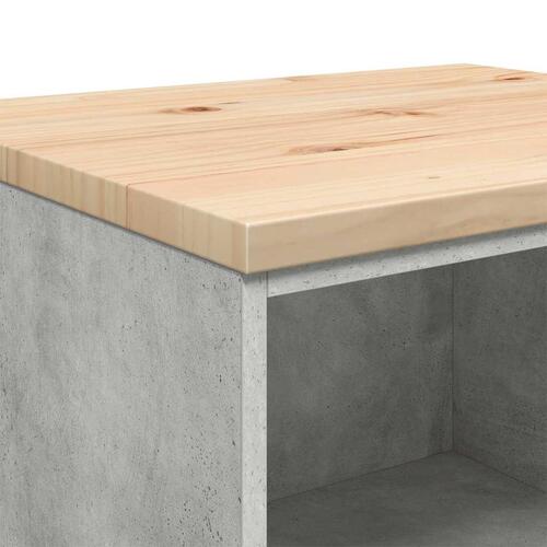 Garageopbevaringsskab Beton Grå 60x51x85cm Massivt træ Fyrretræ