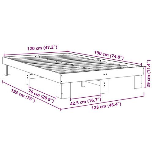 Sengeramme uden madras 120x190 cm Massivt træ Eg