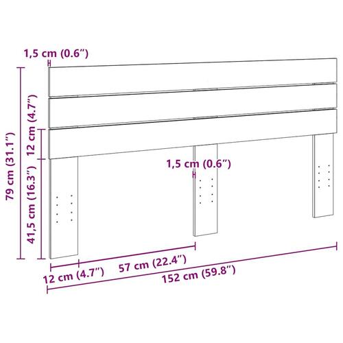 Hovedgærde 150 cm massivt træ eg