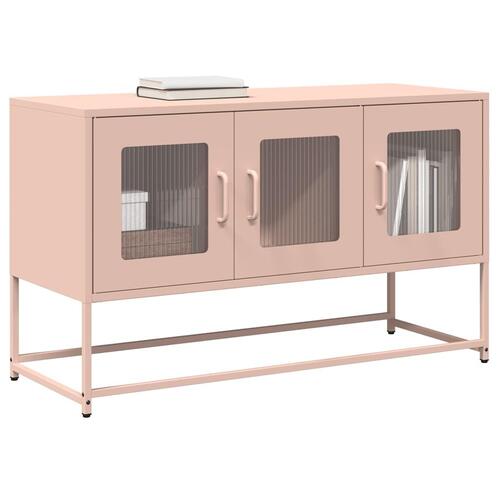 Tv-bord 100,5x39x60,5 cm koldvalset stål lyserød