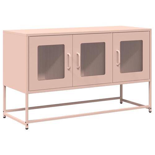 Tv-bord 100,5x39x60,5 cm koldvalset stål lyserød