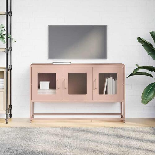 Tv-bord 100,5x39x60,5 cm koldvalset stål lyserød