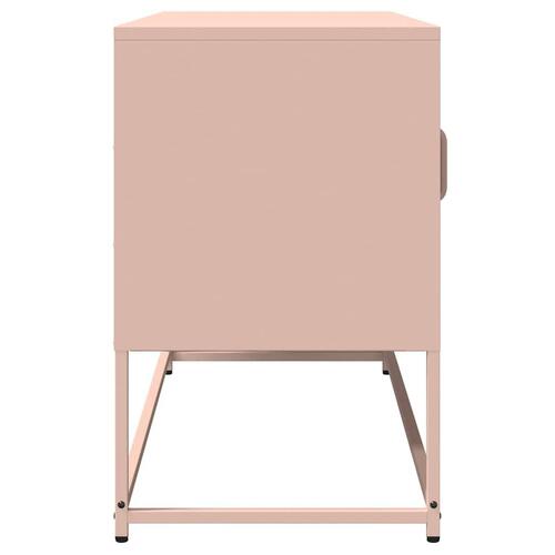 Tv-bord 100,5x39x60,5 cm koldvalset stål lyserød