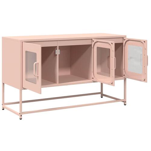 Tv-bord 100,5x39x60,5 cm koldvalset stål lyserød