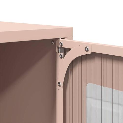Tv-bord 100,5x39x60,5 cm koldvalset stål lyserød