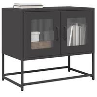 Tv-bord 68x39x60,5 cm koldvalset stål sort