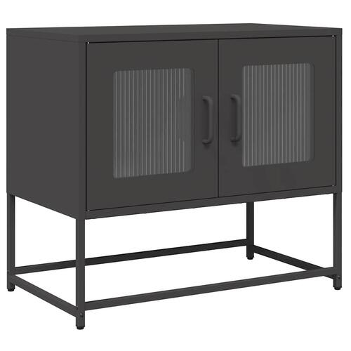 Tv-bord 68x39x60,5 cm koldvalset stål sort
