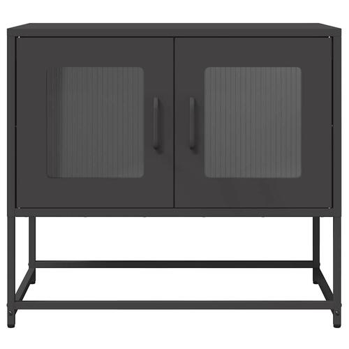 Tv-bord 68x39x60,5 cm koldvalset stål sort