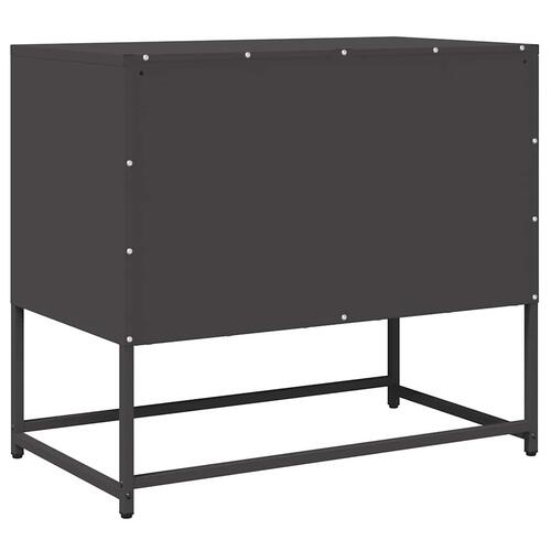 Tv-bord 68x39x60,5 cm koldvalset stål sort