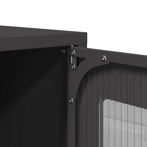 Tv-bord 68x39x60,5 cm koldvalset stål sort