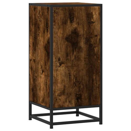 Skab 35,5x35x76 cm konstrueret træ og metal røget egetræsfarve