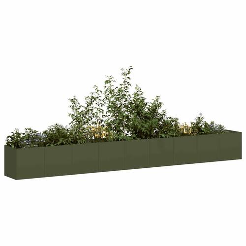 Plantekasse olivengrøn 360x40x40 cm koldvalset stål