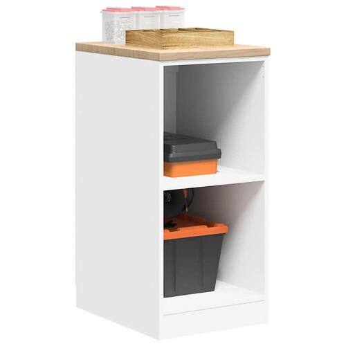Garageopbevaringsskab Hvid 40x51x85 cm Massivt træ Fyrretræ