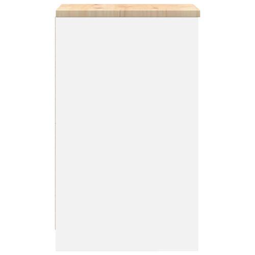 Garageopbevaringsskab Hvid 40x51x85 cm Massivt træ Fyrretræ